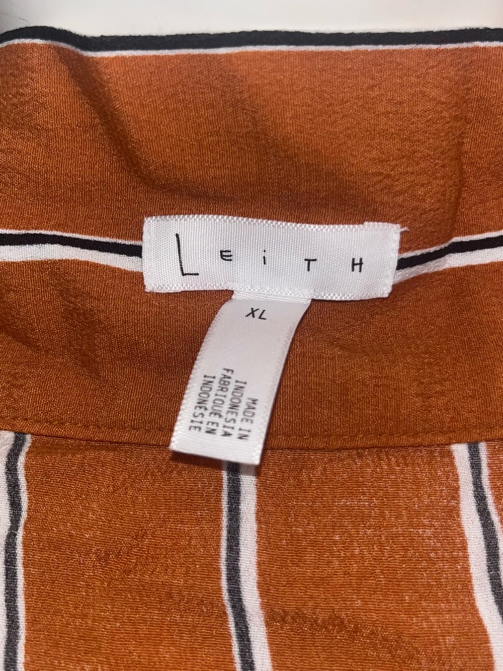 Rust Striped Ruffle Wrap Midi Skirt - Picture 6 of 6